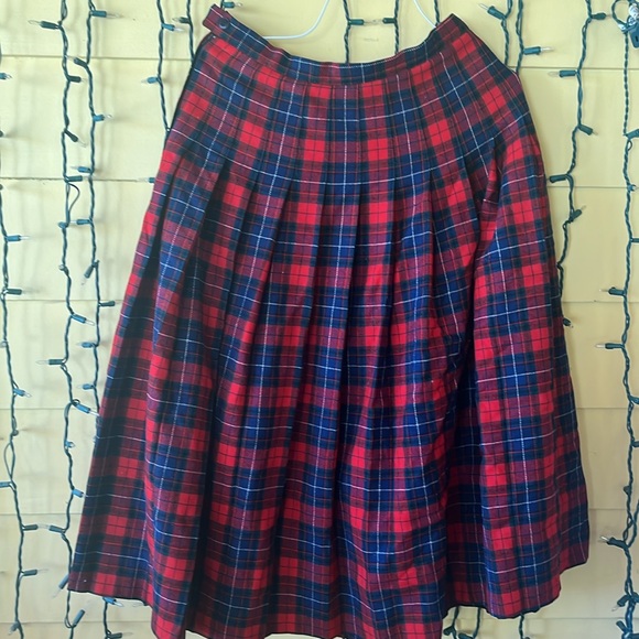 vintage wool plaid Pendleton long skirted black Ladies - Picture 5 of 11